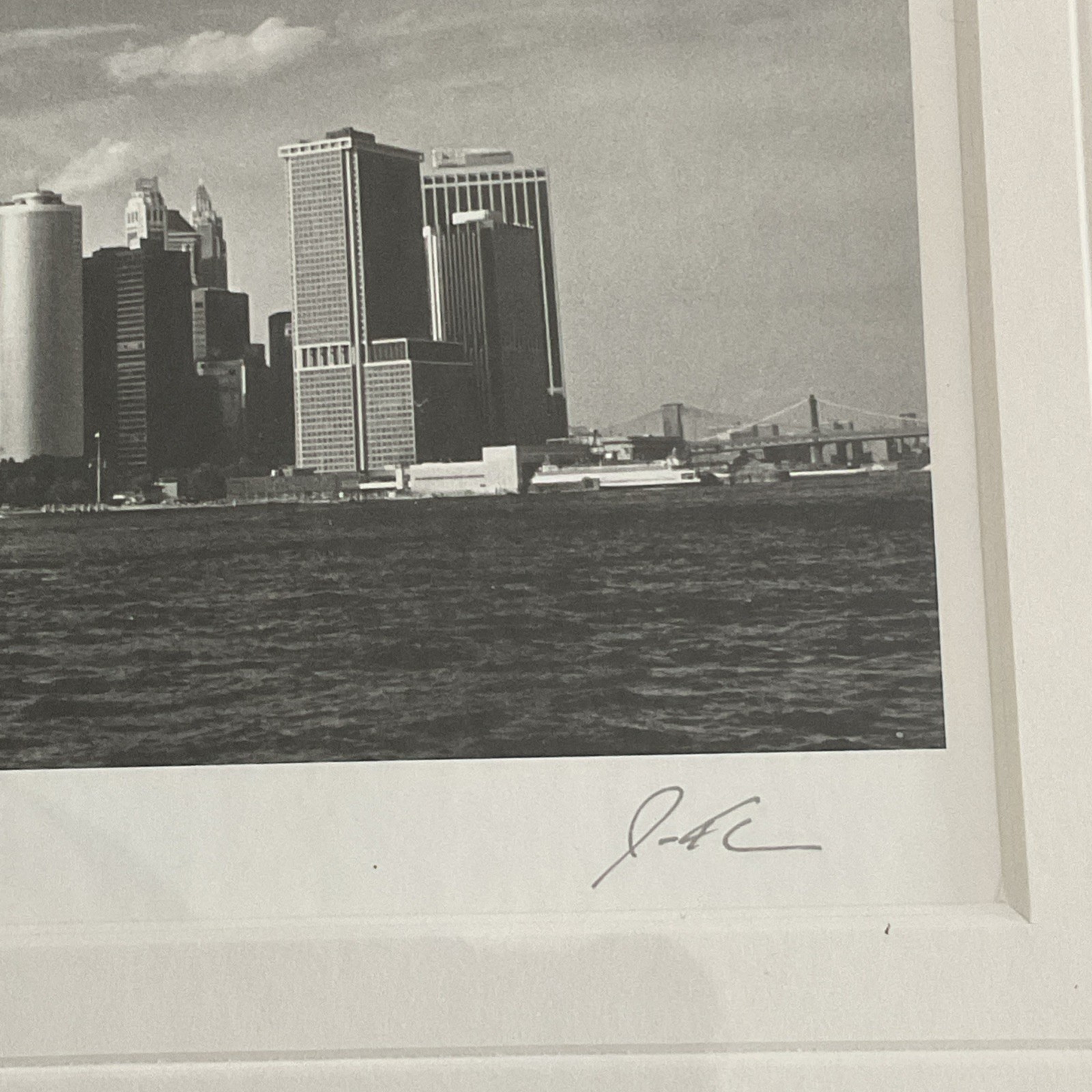 Jesse Kalisher Signed Framed Black & White New York Skyline Landscape Photograph