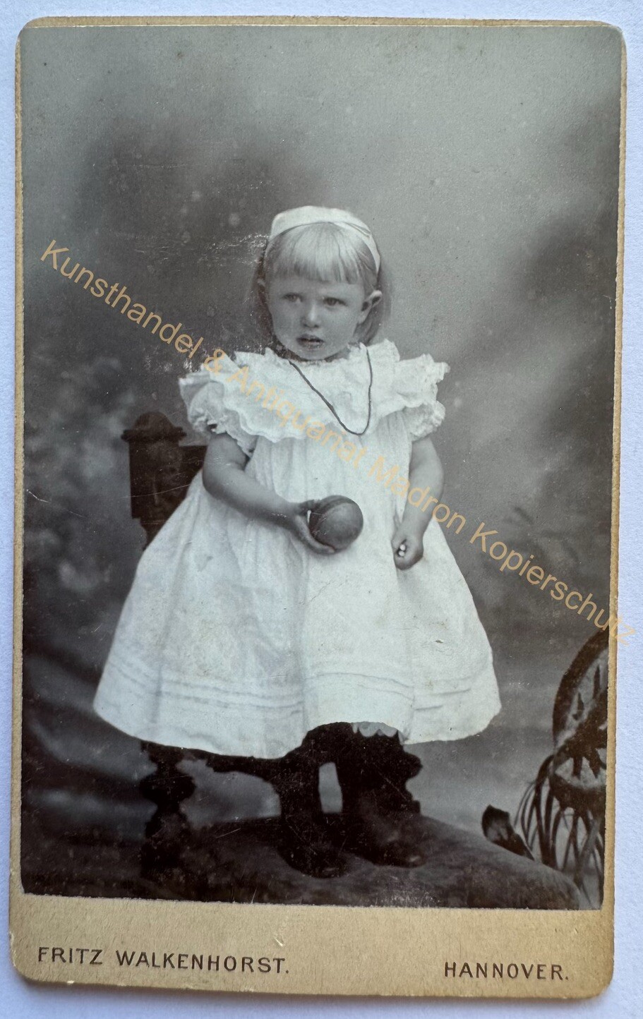orig. CDV photo photography picture old child children fashion around 1890 Hanover girl