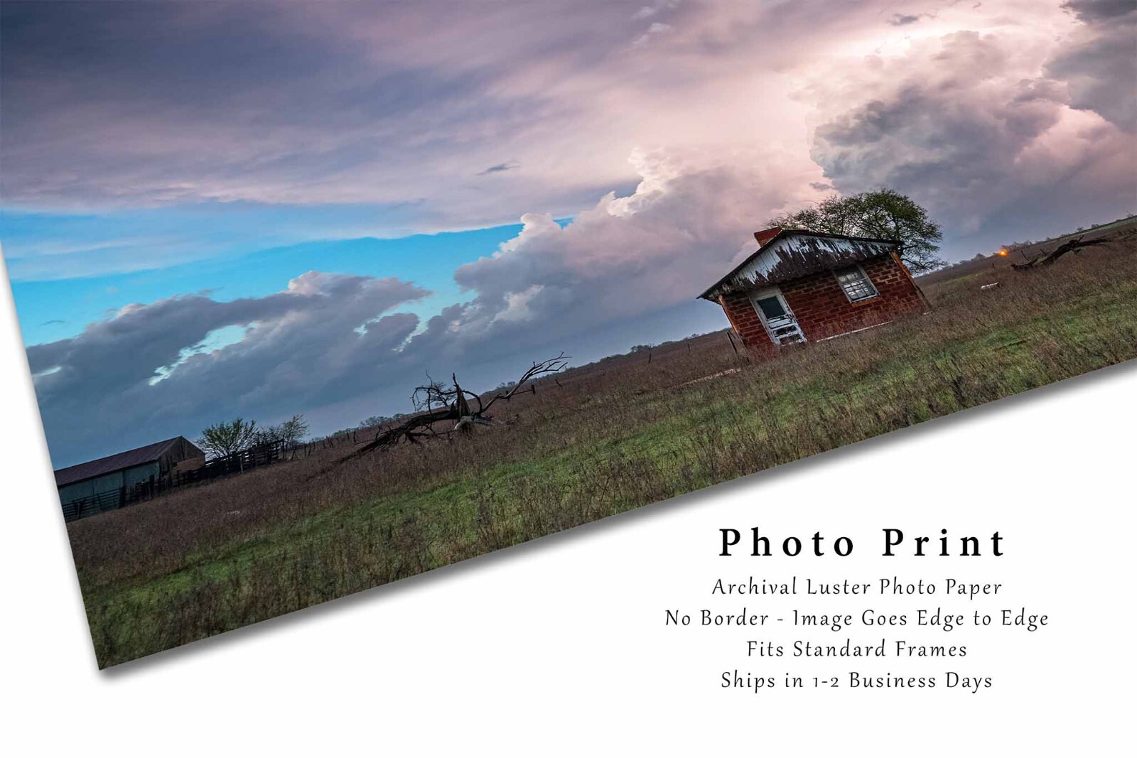 Storm Photography Print Tiny House Picture Oklahoma Photo Weather Decor