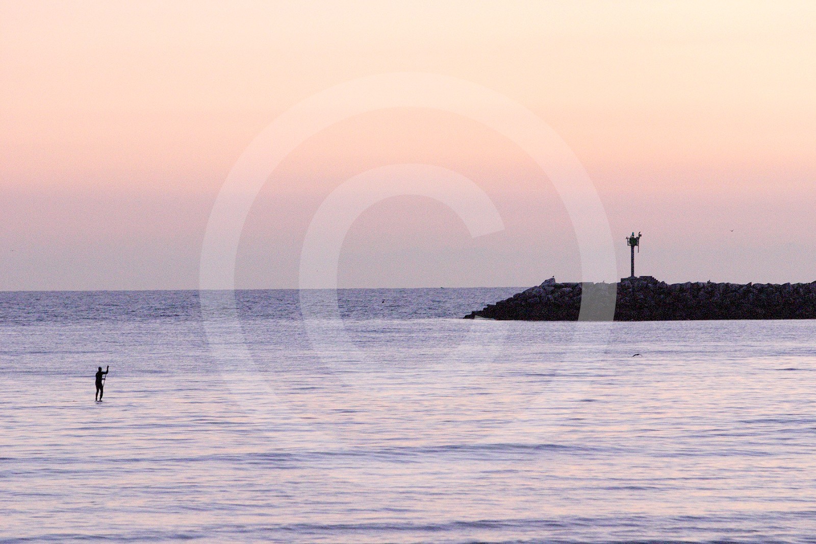 ART PHOTOGRAPHY! “Getting to the Point” Serene sunset & paddleboarder 12×18 (C)