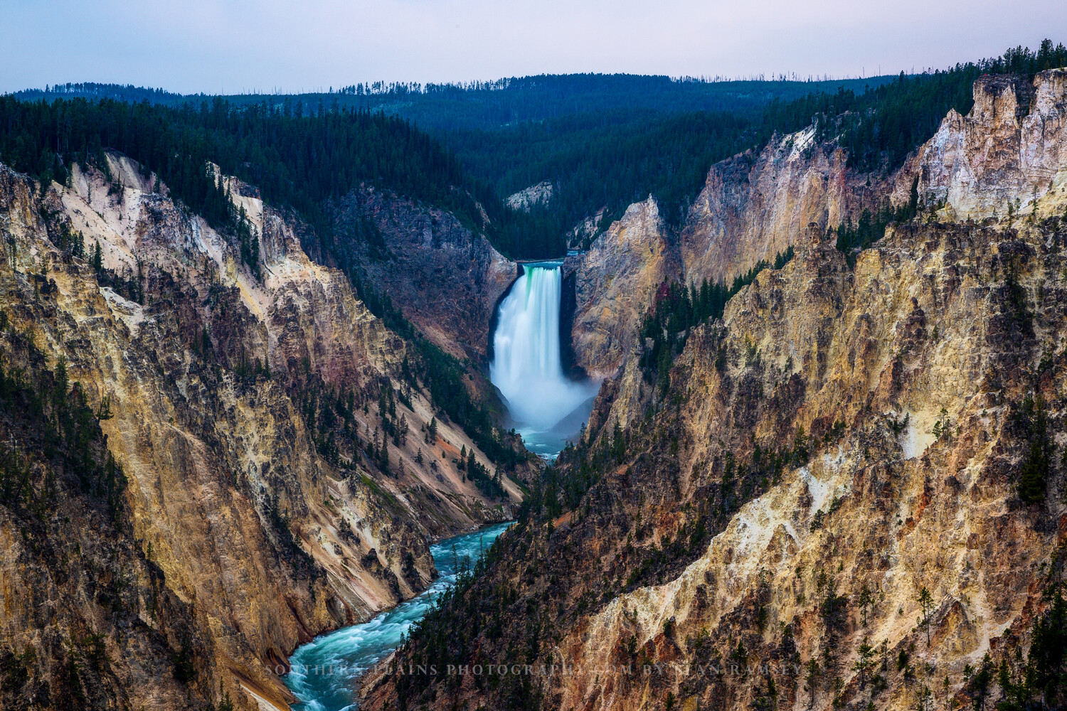 Waterfall Photography Print – Picture of Lower Falls Yellowstone National Park