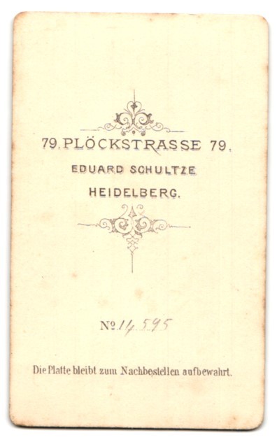 Photography Eduard Schultze, Heidelberg, Plöckstrasse 79, portrait young man I