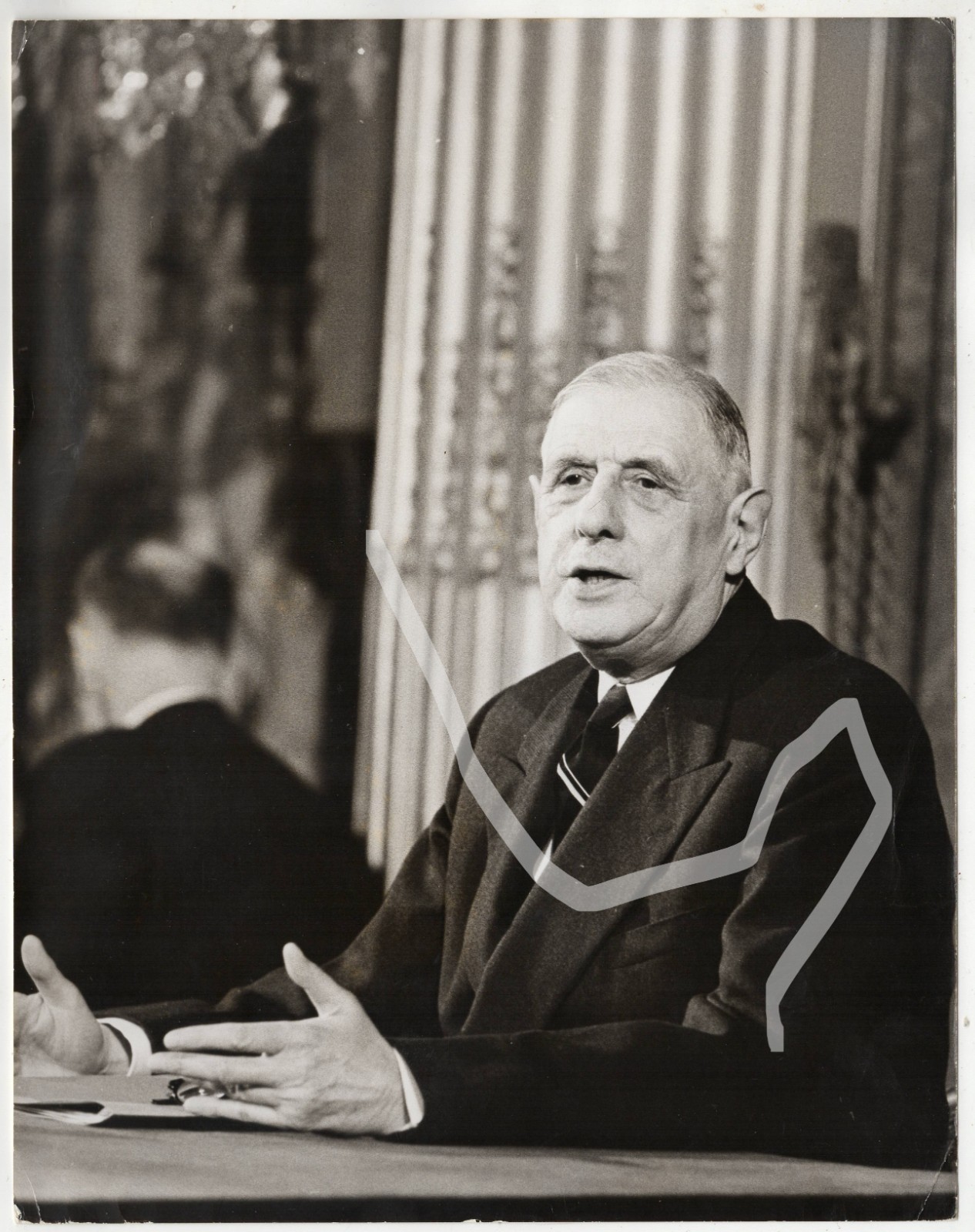 27x21cm Vintage Archive Photo 1960s General Charles De Gaulle