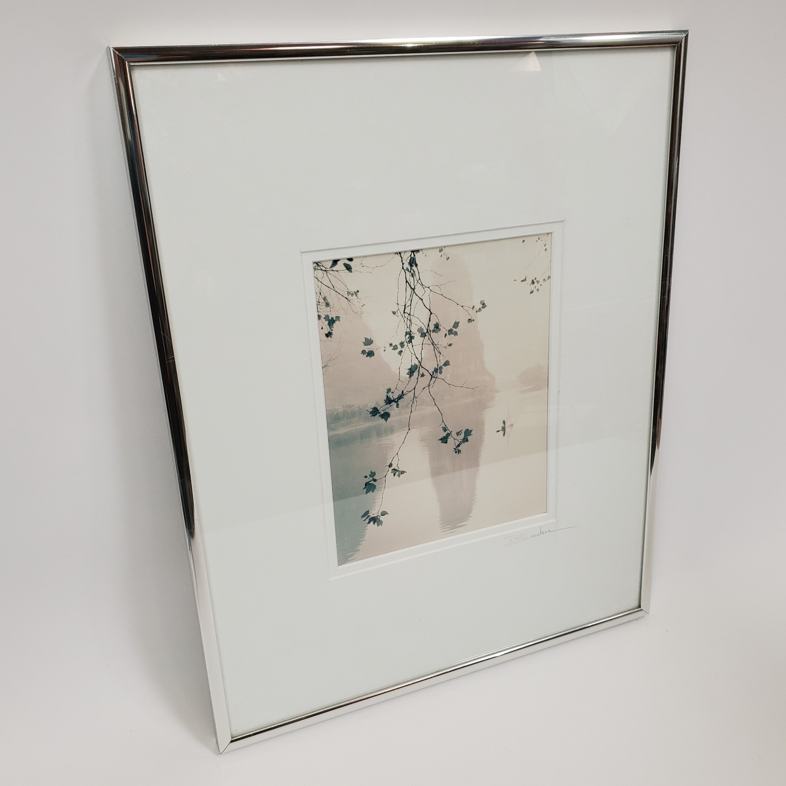 Li River Guilin China Framed Photo Shan Shui Style Signed 16.5″x20″