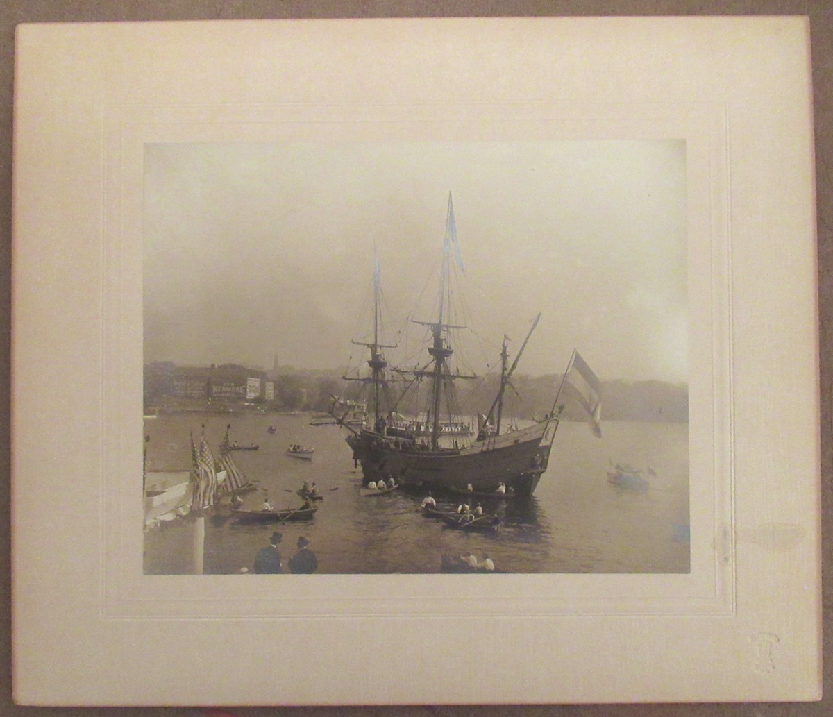 Original 1909 Photograph of Half Moon Ship Hudson Fulton Celebration, Albany, NY