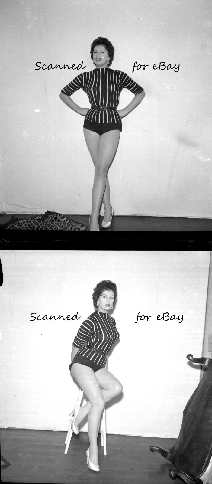 16 NEGATIVES LEGGY BUSTY ACTRESS ANNE AUBREY WARWICK FILMS STAR GLAMOUR – 1950s