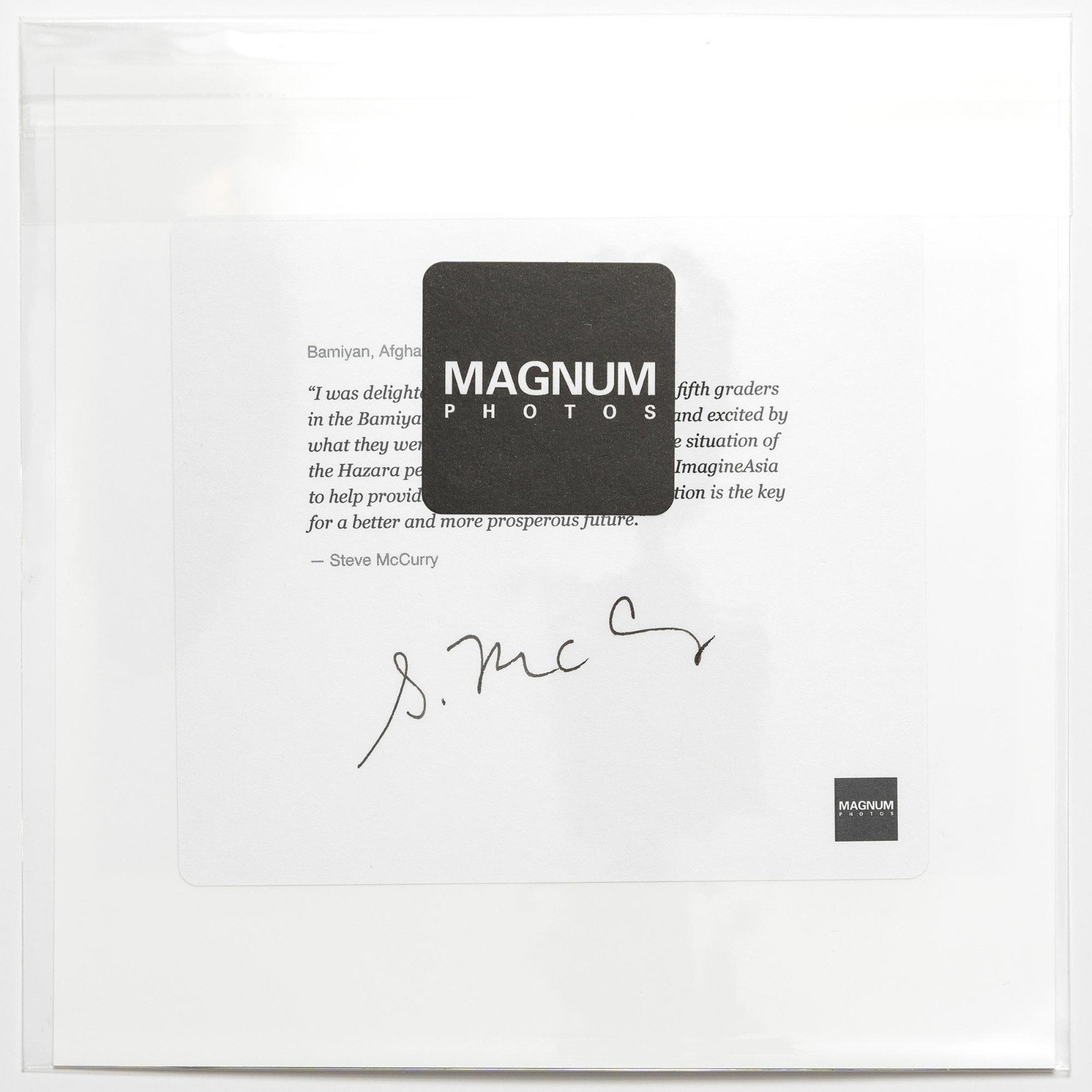 SIGNED STEVE MCCURRY Print – Magnum Square Print from April 2020 – 6 x 6″