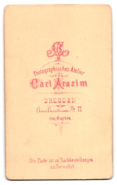 Photograph Carl Arazim, Dresden, Amalienstraße 17, young woman in elegant pose