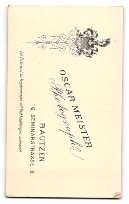 Photograph Oscar Meister, Bautzen, Seminarstraße 6, elegant couple in studio