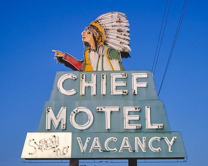 8×10 Vintage Photo of Chief Motel, Cherokee, North Carolina.