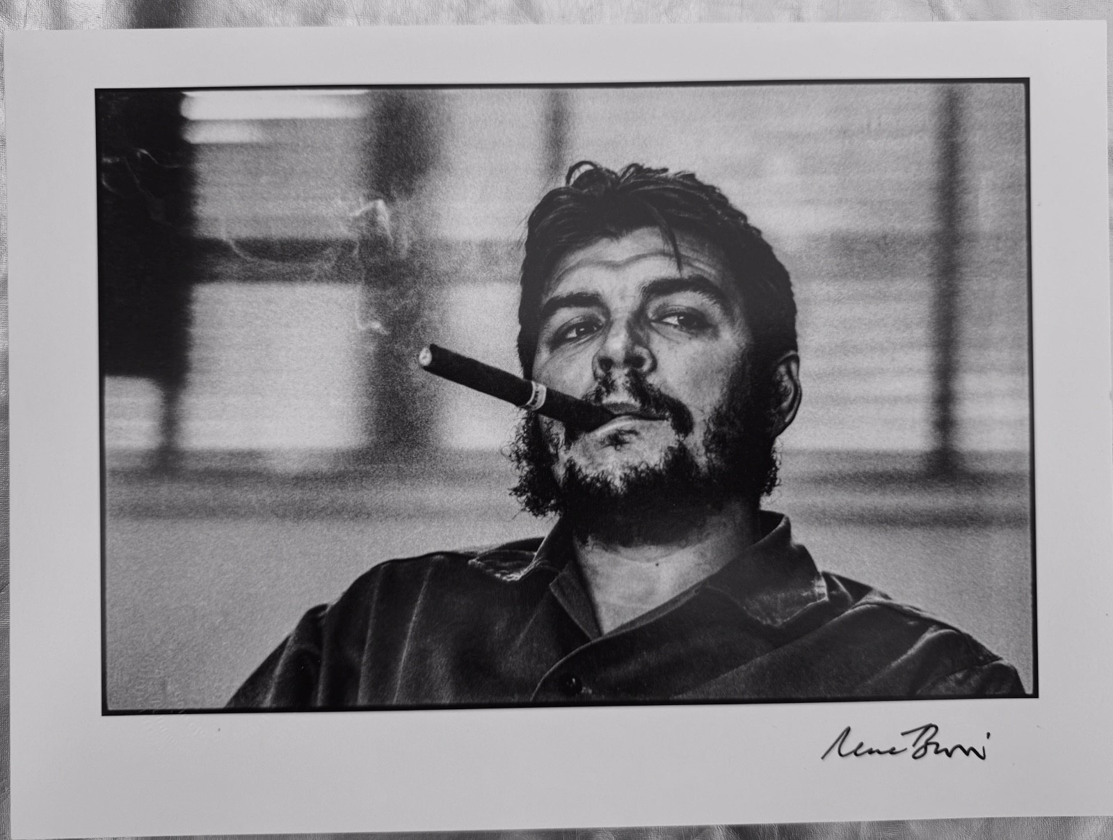 Signed Photograph of Che Guevara Smoking Cigar by René Burri – Havana 1963