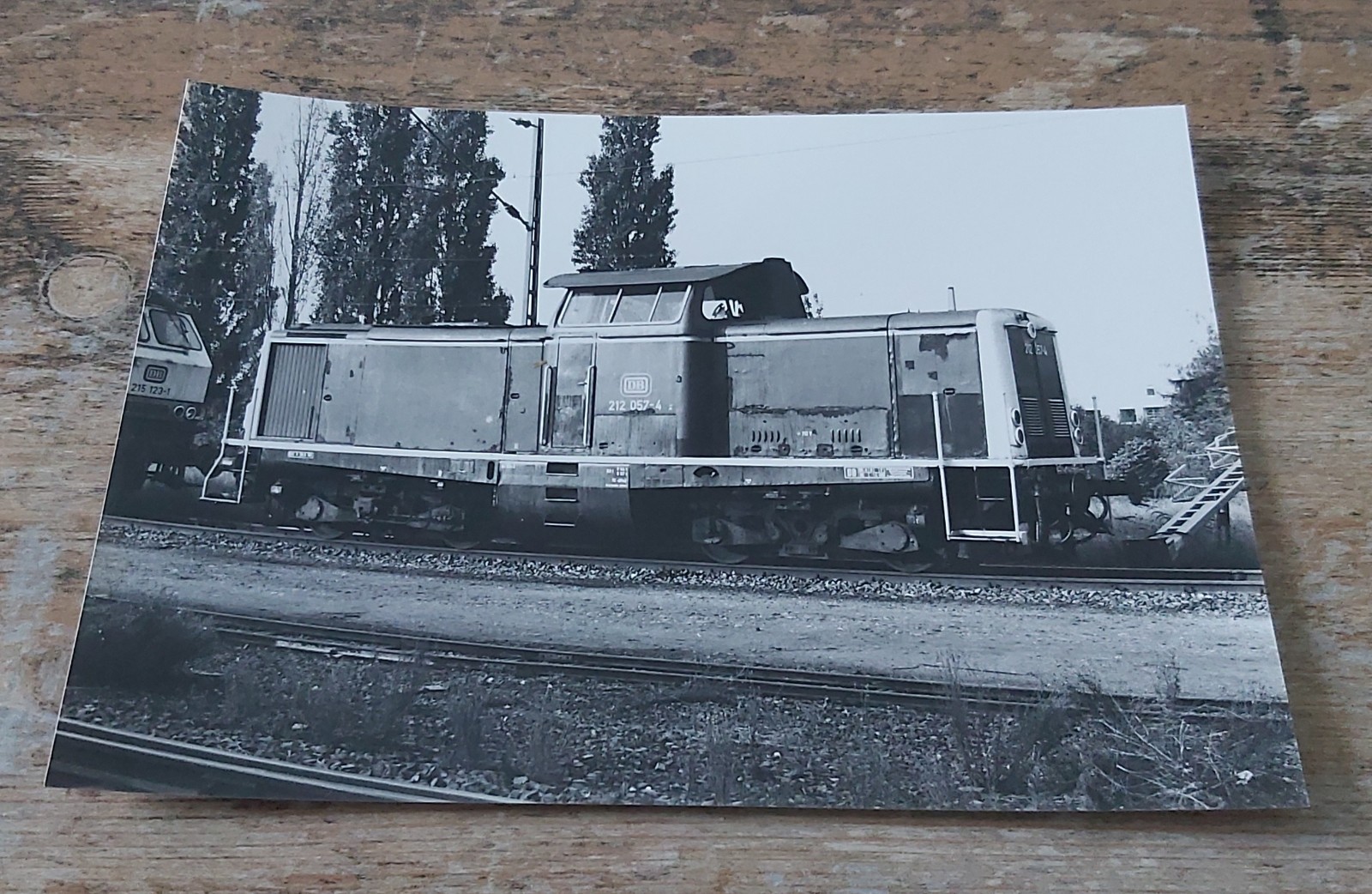 Large B/W Photo BW Cologne-Nippes Diesel Locomotive 212 057 1990