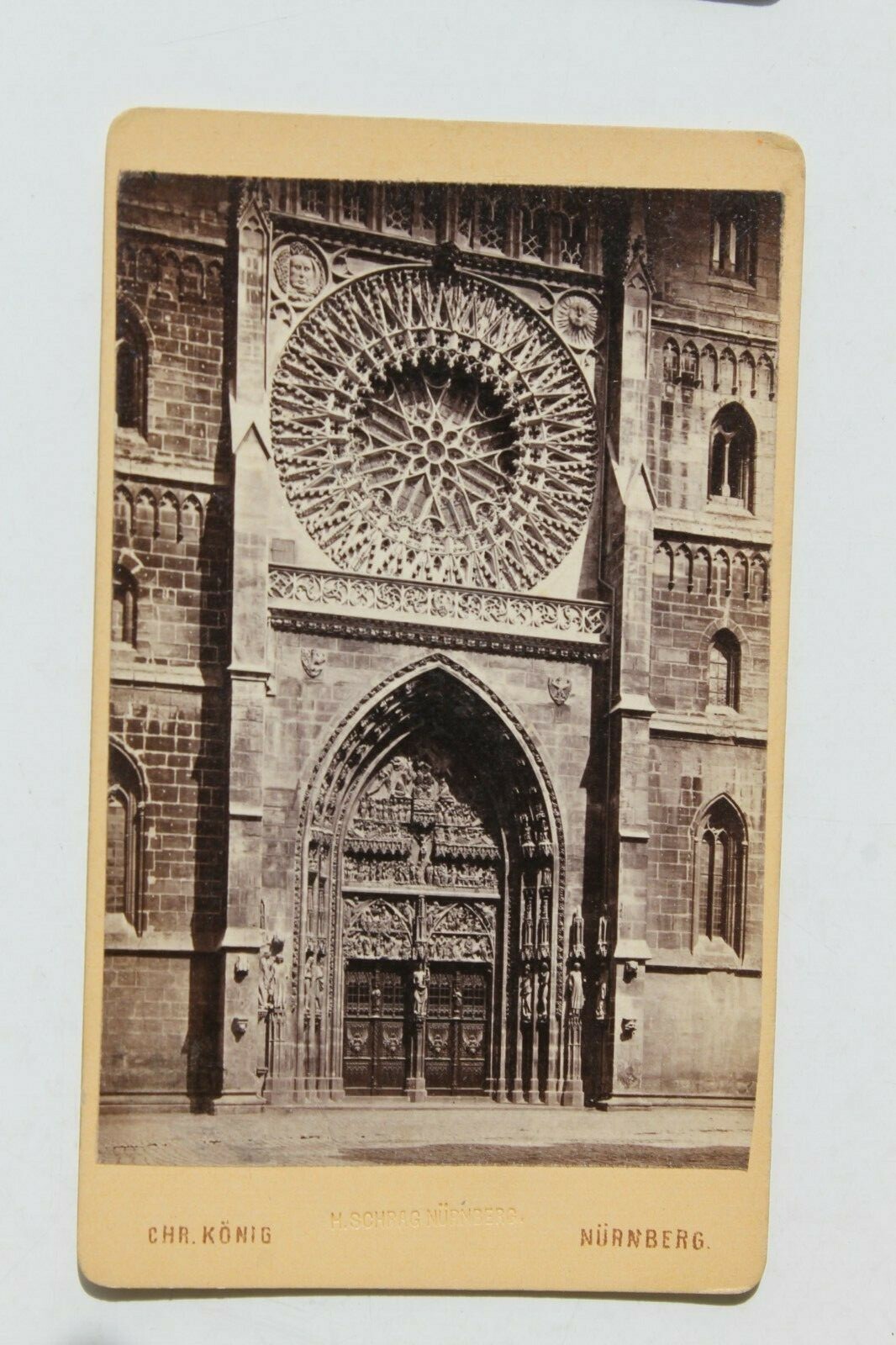 31833 CDV Photo by Christian King Nuremberg around 1870-1880 Portal St. Lawrence Church