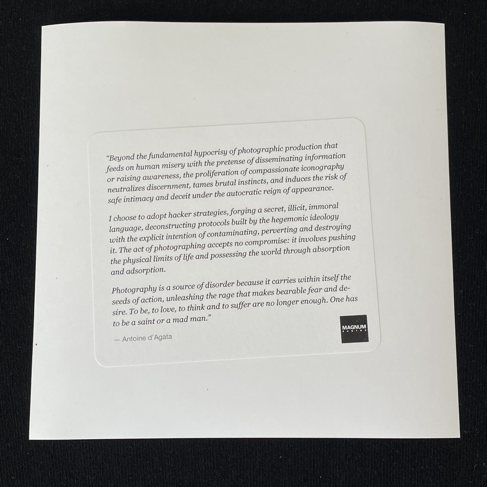 SIGNED Antoine d’Agata Print – Japan – Rare Photo – Magnum Square Print 6″ x 6″
