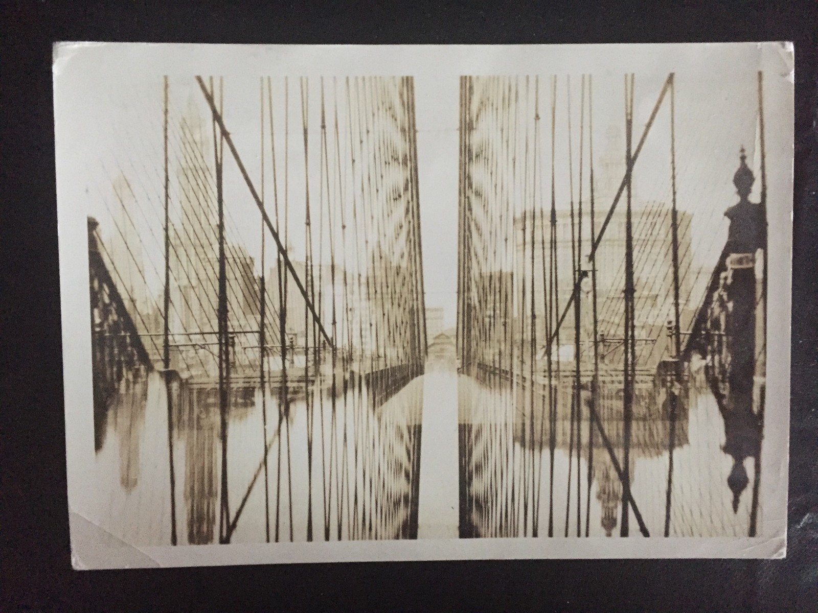 NEW YORK CITY ART ARCHITECTURAL STUDY: New York through Brooklyn Bridge Photo