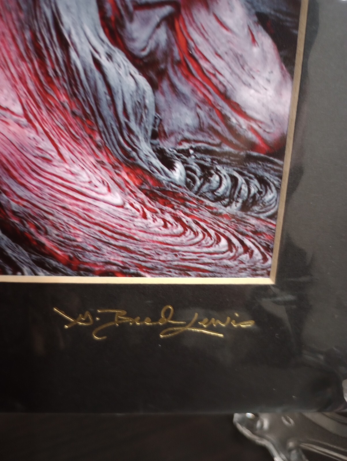 2 Amazing G. Brad Lewis Lava Photographs Signed 9″X8″