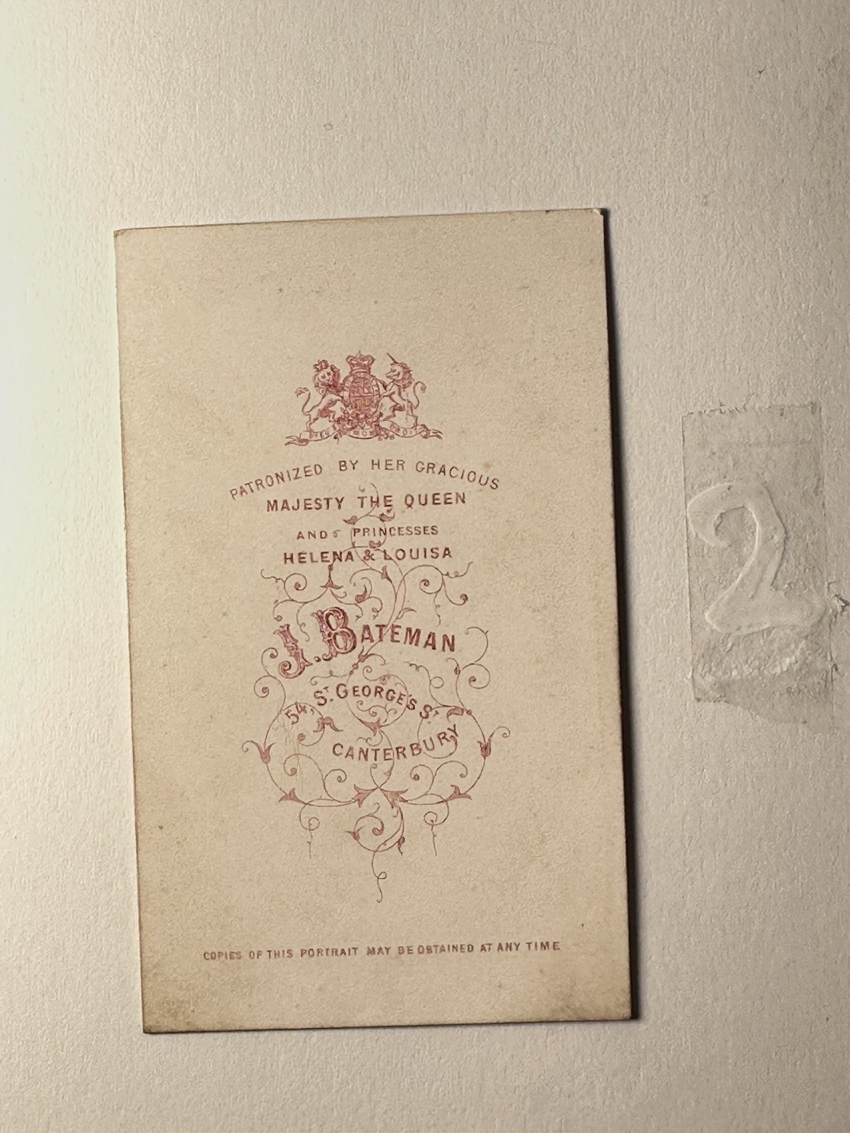 Antique Victorian Cabinet Card Couple J. Bateman Canterbury Queen Patronage UK