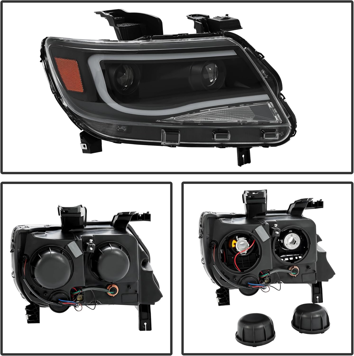 Pair Projector Headlights Compatible with 2015-2023 Chevy Chevrolet Colorado Rep