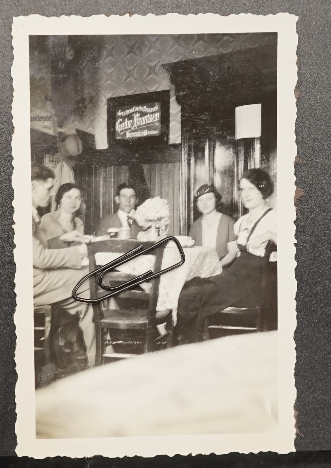 Photo inn advertising distillery Remscheid sign advertisement spirits woman man