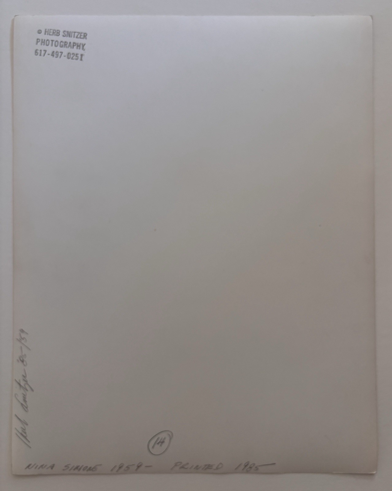 Herb Snitzer NINA SIMONE c1959 Original Silver Gelatin Portrait Signed