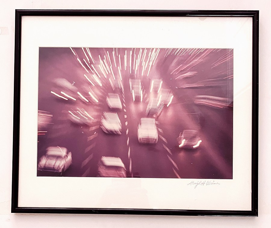 Leigh Wiener Original Color Long Exposure Photo Traffic in Los Angeles Signed
