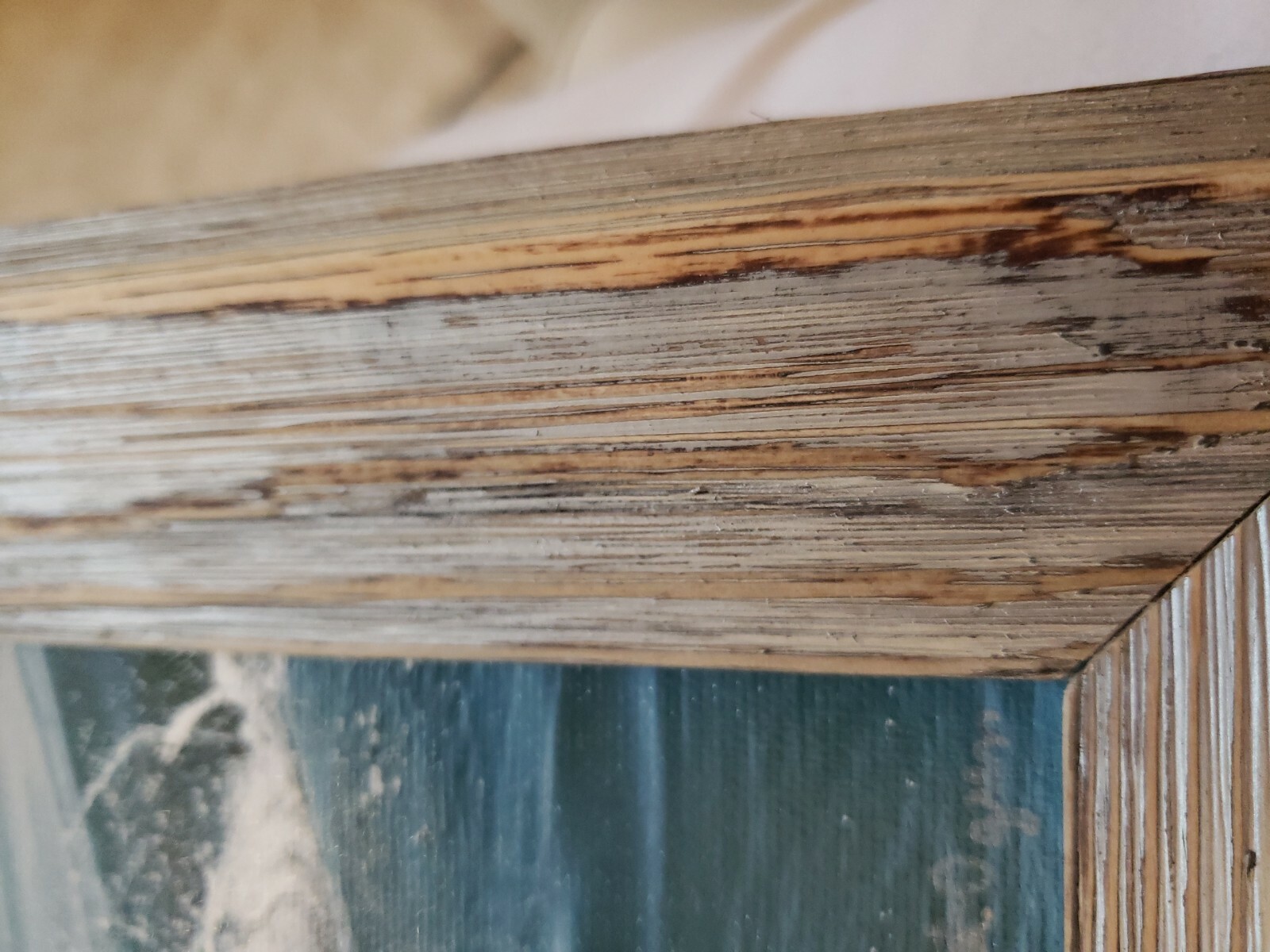 Janet OGREN signed Photography? dolphin ocean, 7×5″, wood frame 10×8 “, as is