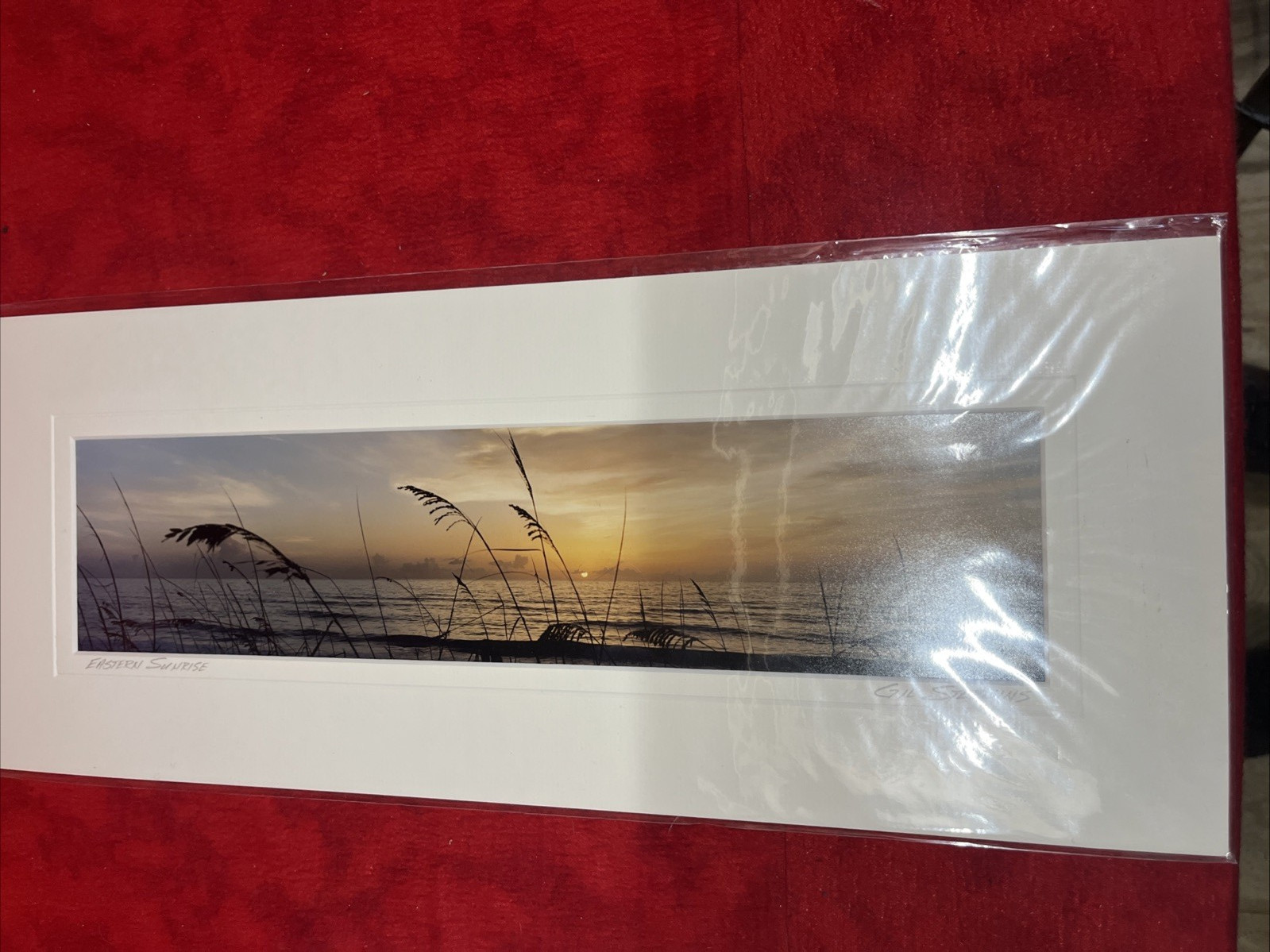 GIL STEBBINS “EASTERN SUNRISE” PANORAMIC PHOTOGRAPH 20 x 8 inches