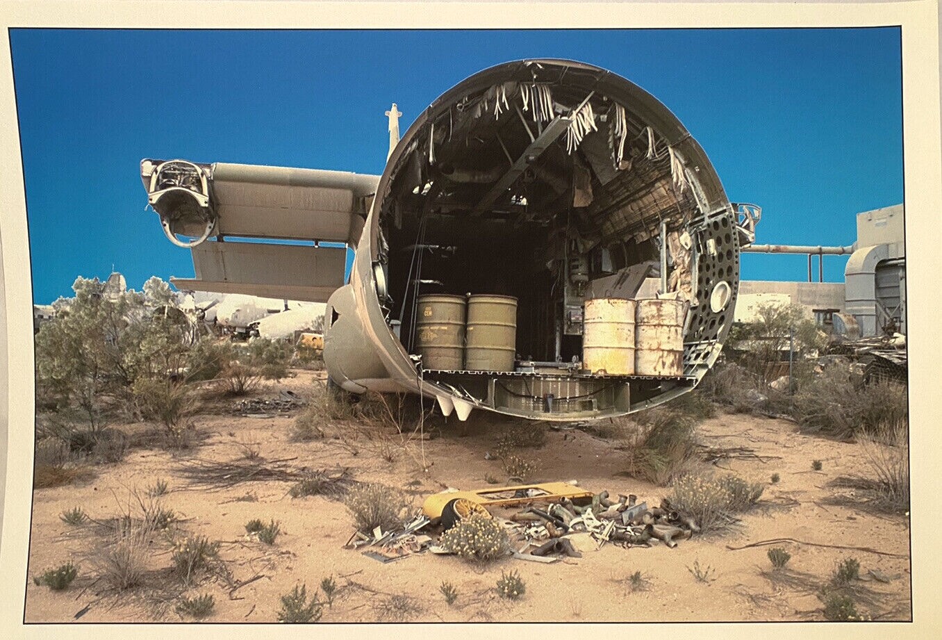 VINTAGE AIRCRAFT AIRPLANE SALVAGE SCRAPYARD SURREAL COLOR LANDSCAPE PHOTOGRAPH