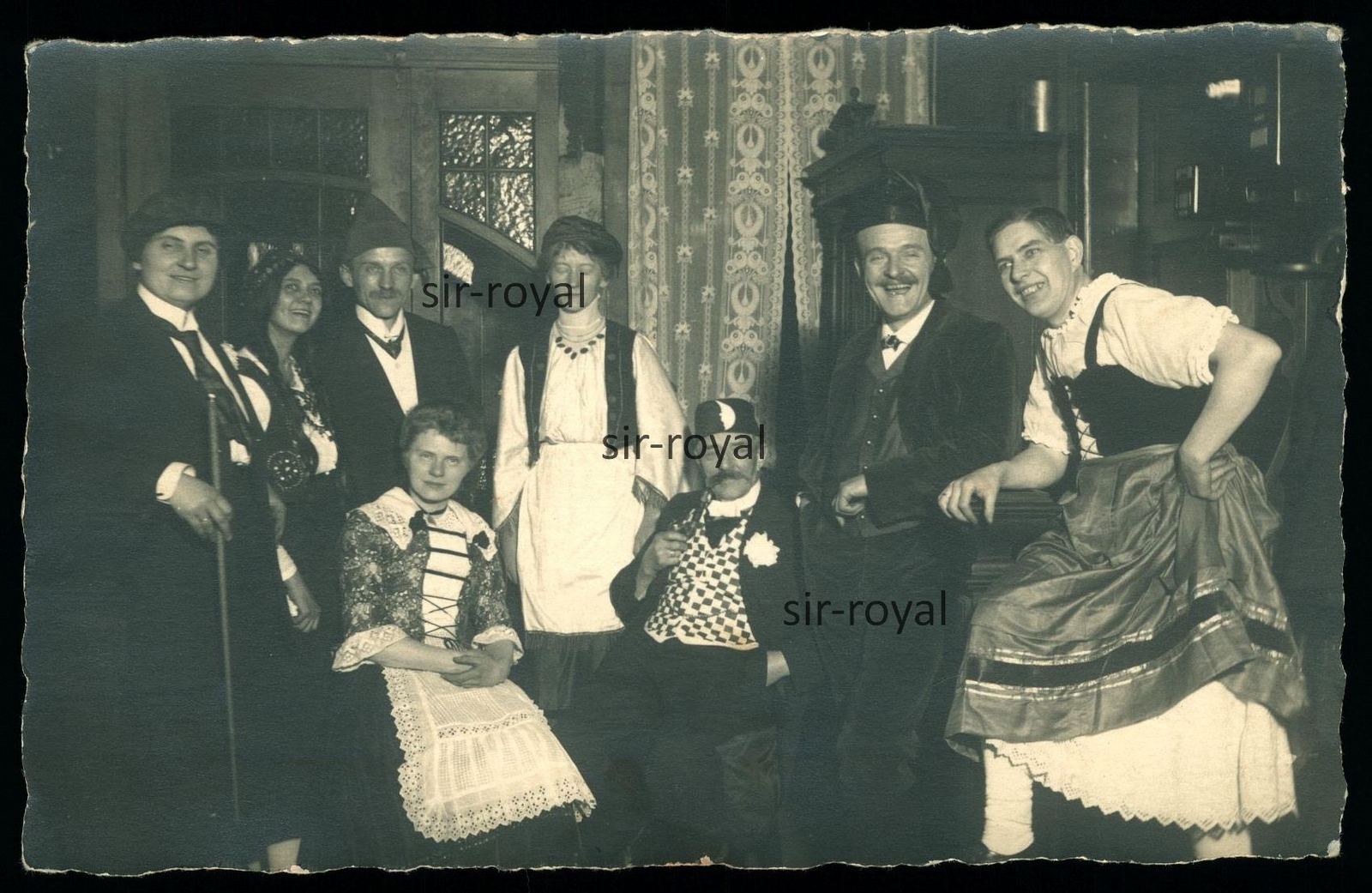 Man in Dirndl Dress – 1910s – Travesty Crossdresser Transgender – Photo 14x9cm