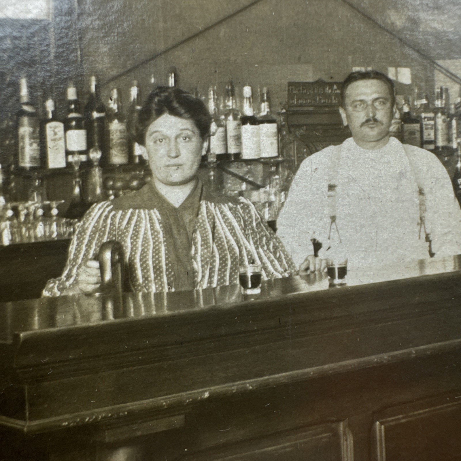 Vintage Early 1900’s Restaurant / Pub Owners Bartenders & Customers Photograph