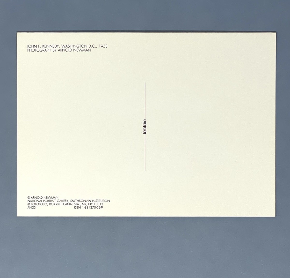 JFK Photo Art Print Card By Arnold Newman Fotofolio 4.25”x6” Washington DC 1953