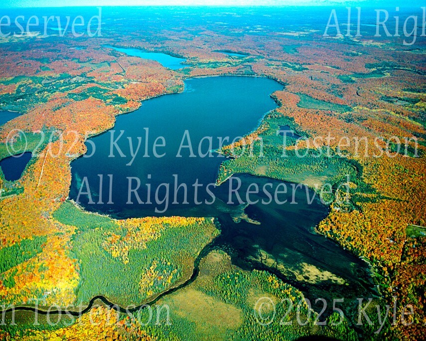 Big Sand Lake, Phelps, Vilas County, Wisconsin, Overhead Photo. Frame Optional.