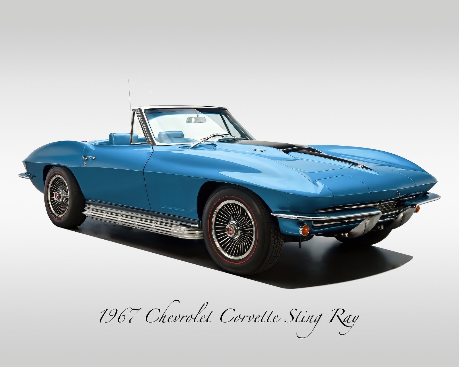 Classic Car – 1967 Chevy Corvette Sting Ray in Marina Blue – Muscle Car – Print