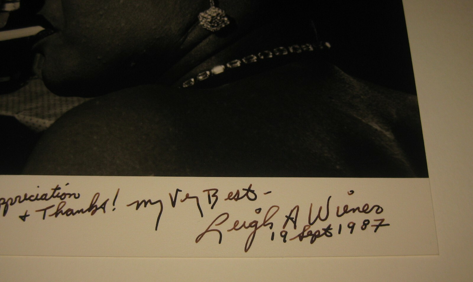 RARE Original LEIGH WIENER ‘Billie Holiday w Cigarette’ Jazz SIGNED Photograph