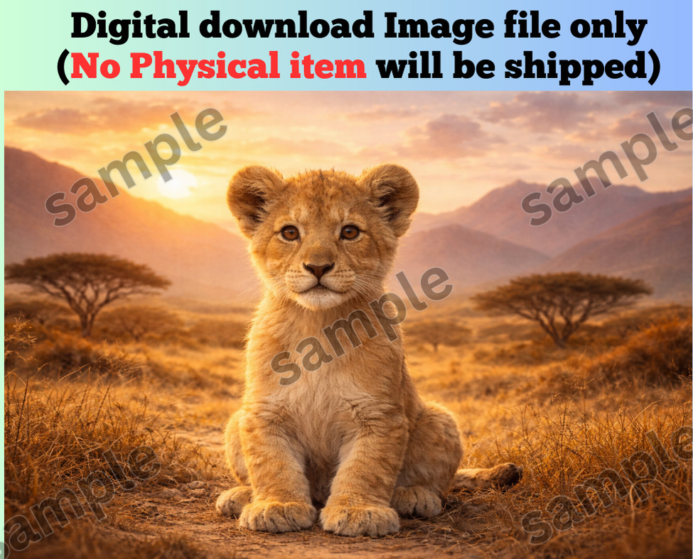 Lion cub AI created digital art wallpaper image picture background for pc new