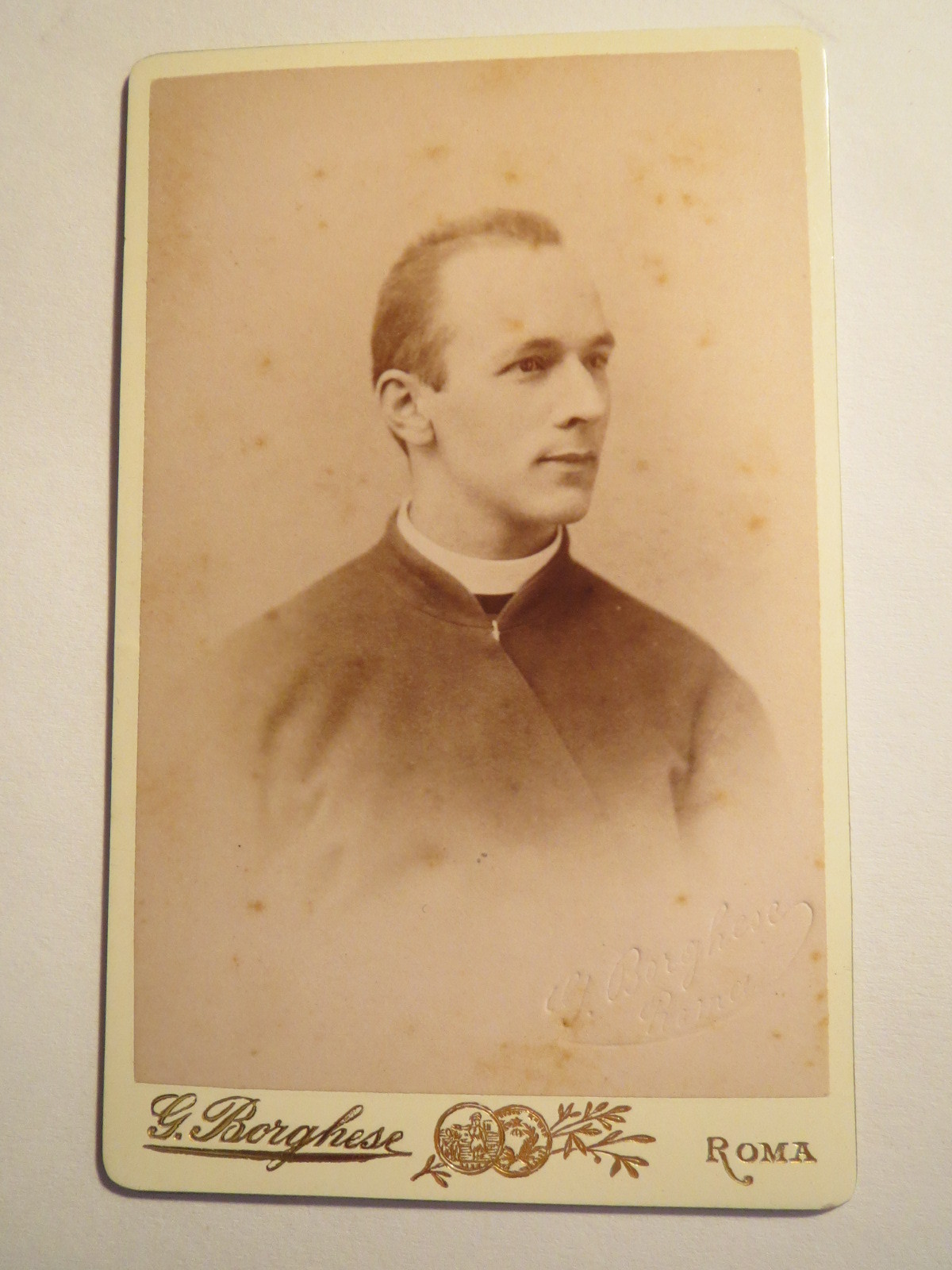 Rome – Roma – young clergyman – priest? Portrait / CDV