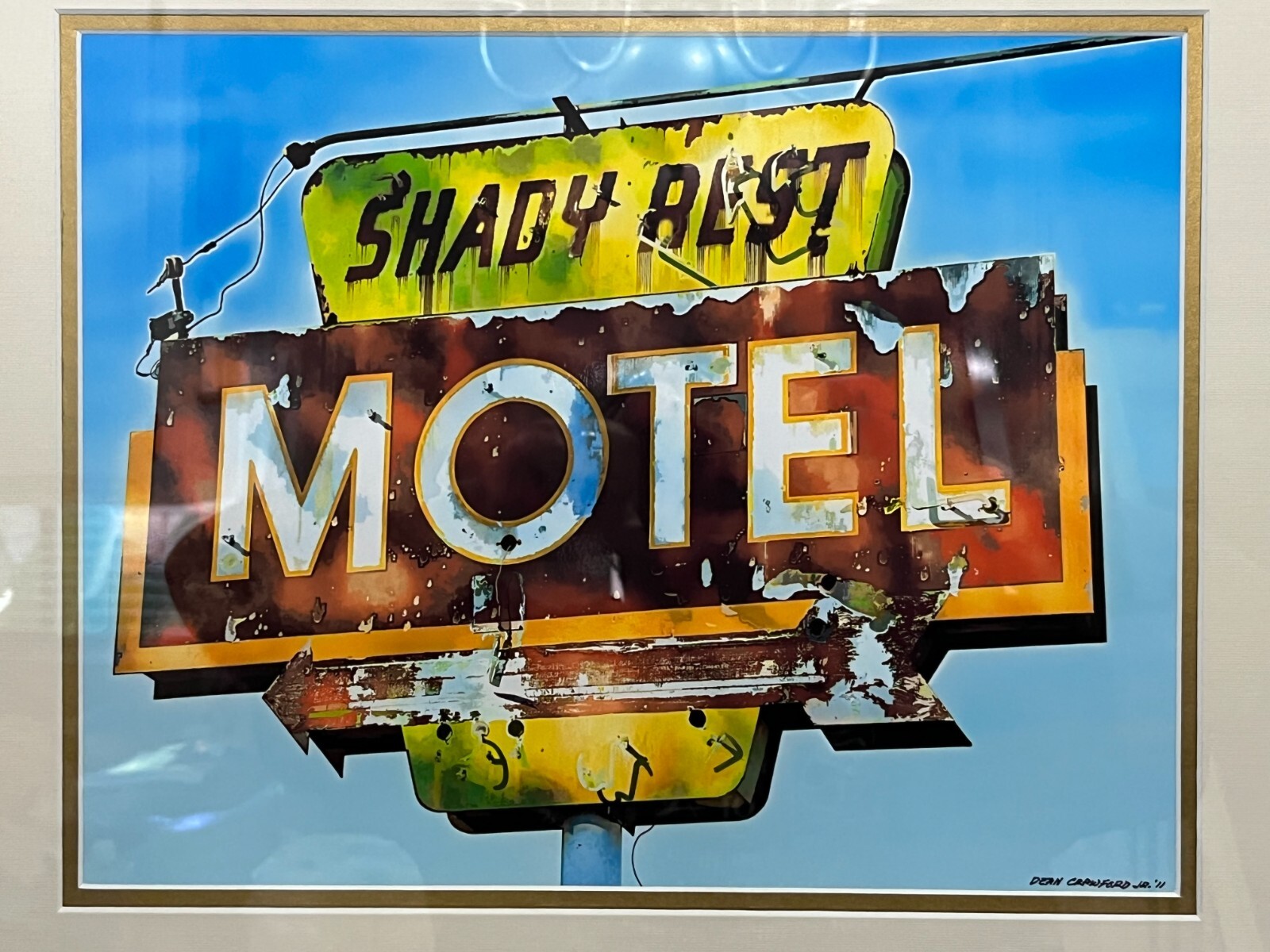 Signed Print California Artist Photographer Dean Crawford Jr San Miguel Motel