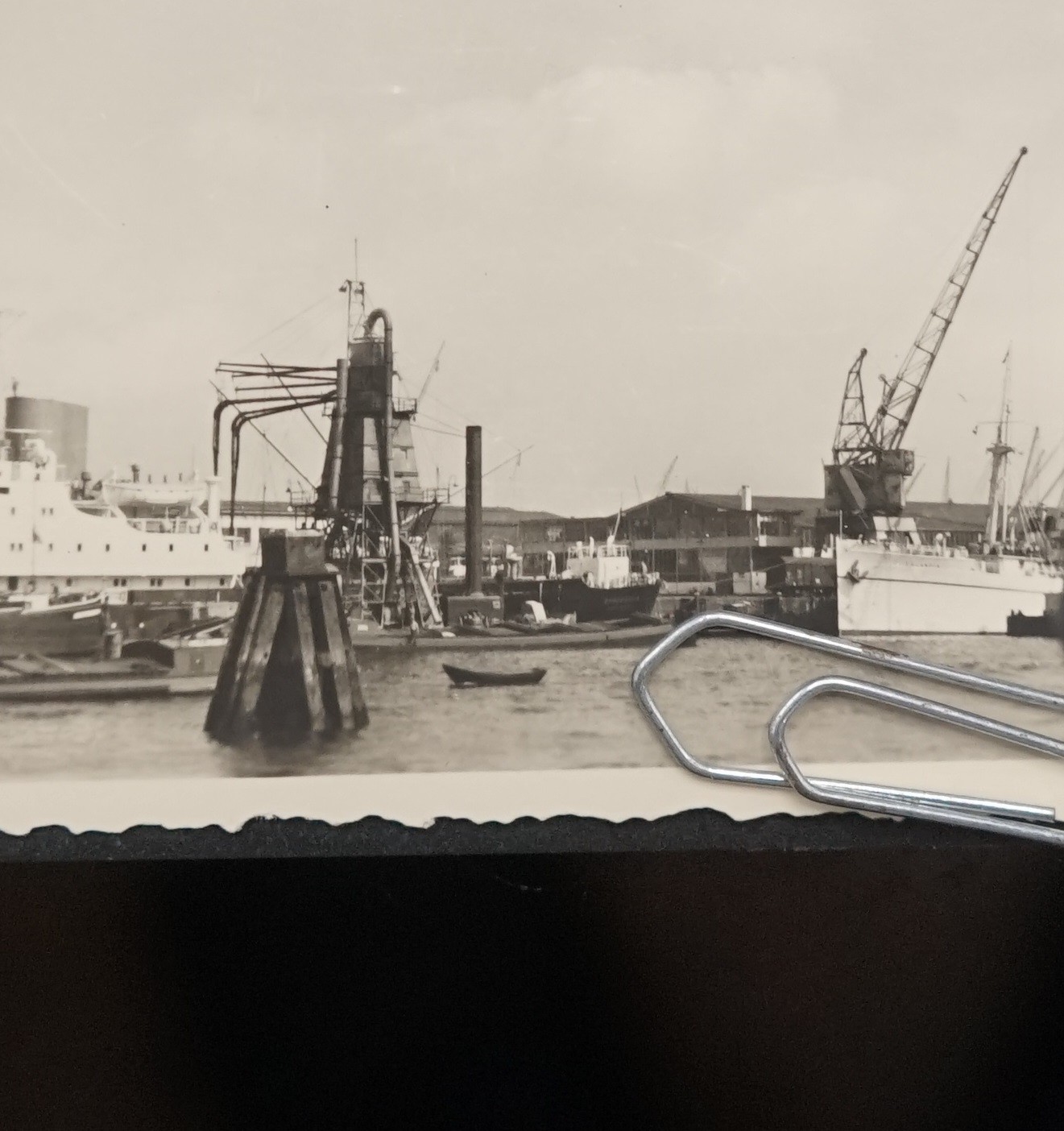Photo View Amsterdam Harbour Ship Crane Boats Advertising Dwelling Street Ferry Lot