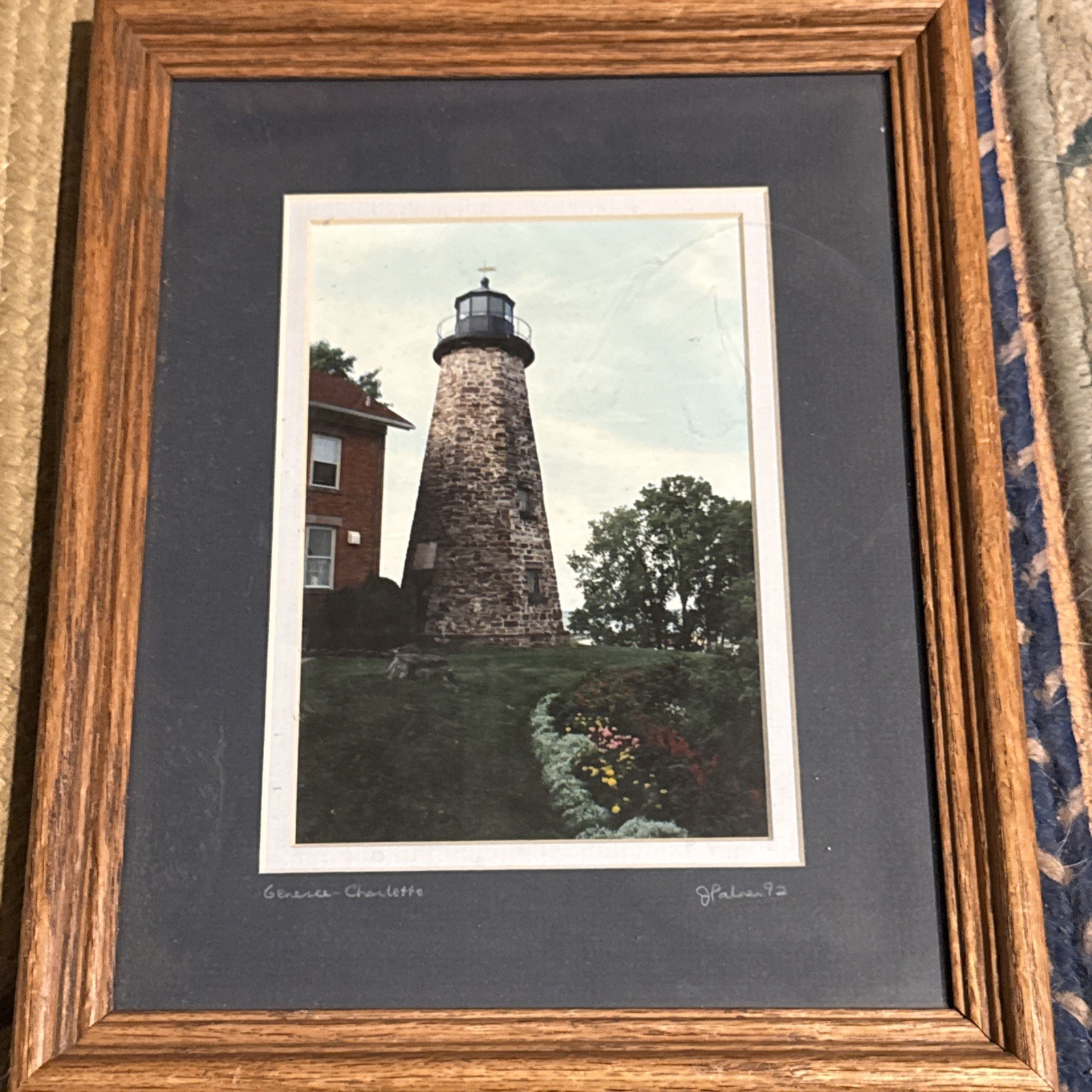 Framed/ Matted/ Signed Genesee Charlotte Lighthouse Art Photograph JPalmer 1992