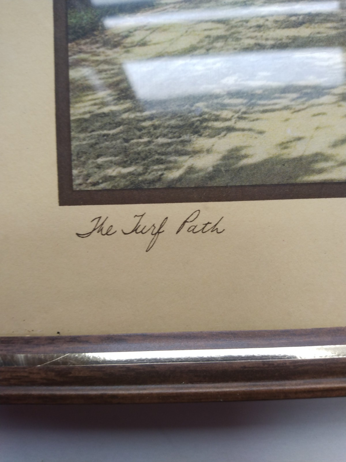 Wallace Nutting “The Turf Path” Framed Colorized Photo Titled, Not Signed