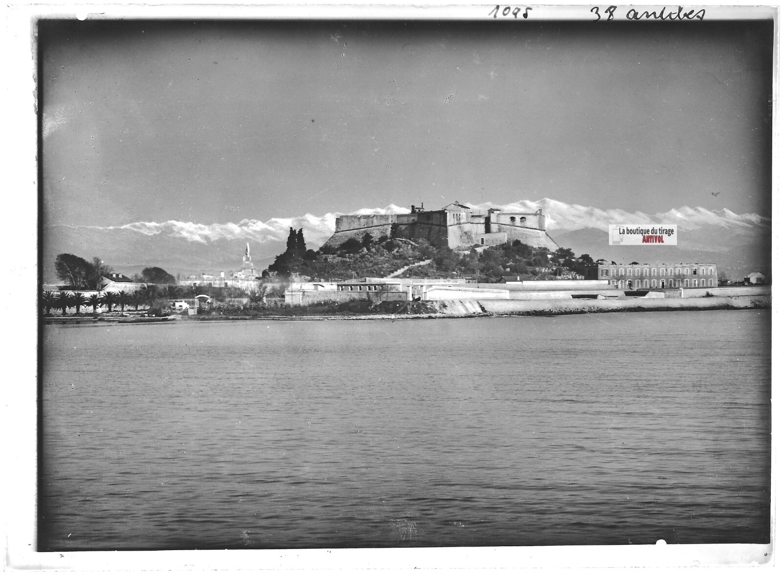 Antibes France Antique Black White Photo Glass Plate 13×18 cm Original Print