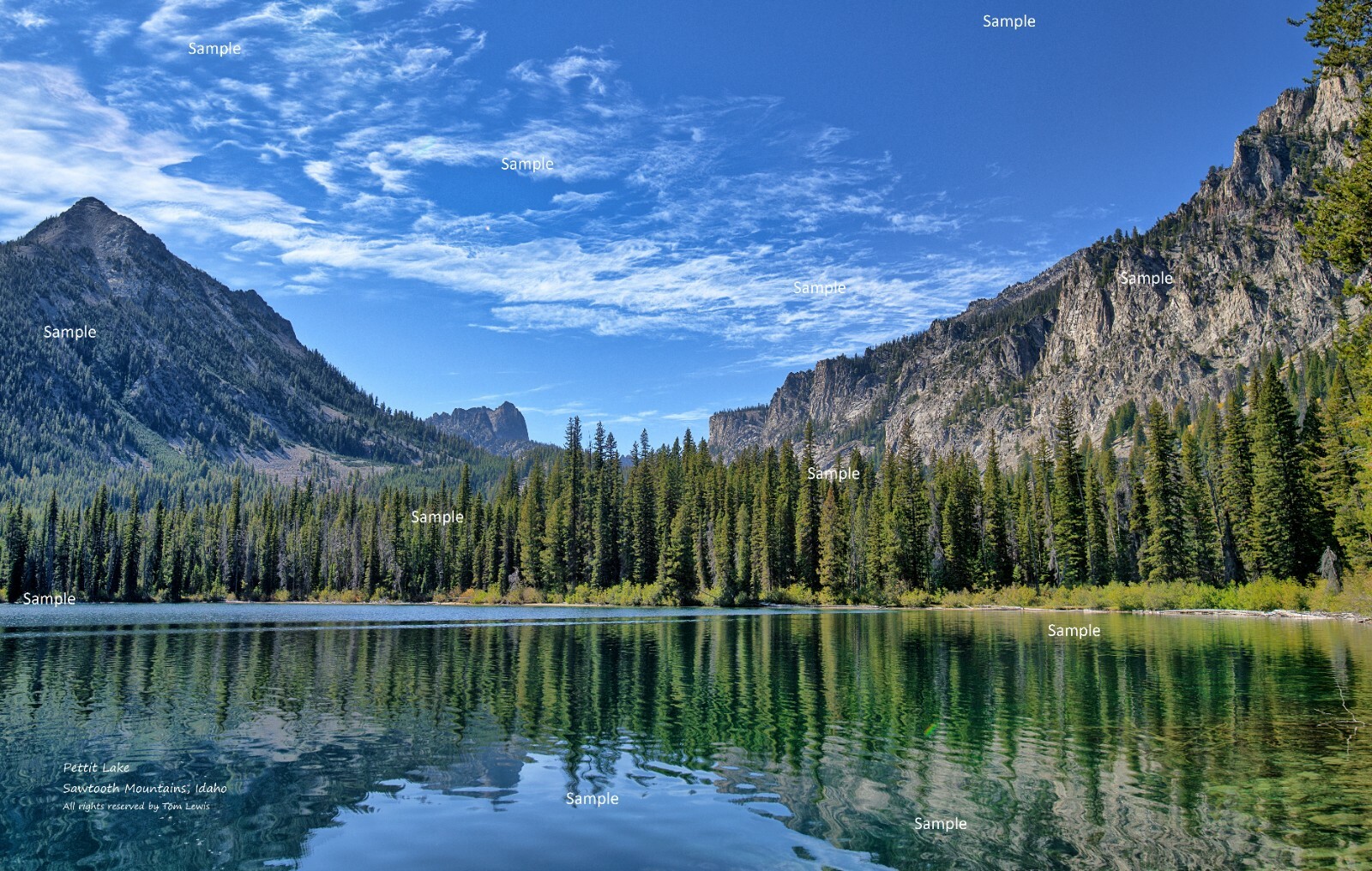 Sawtooth Mountains Pettit Lake Idaho Landscape Photo Poster Print SM24