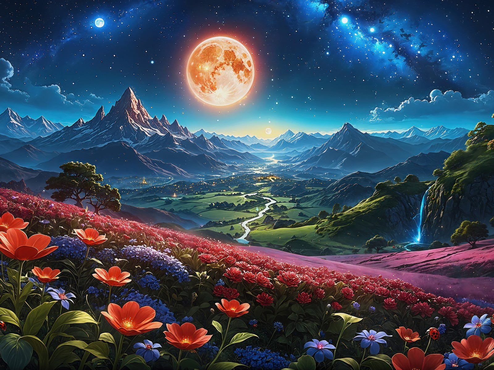 Stunning digital wallpaper Flower meadow