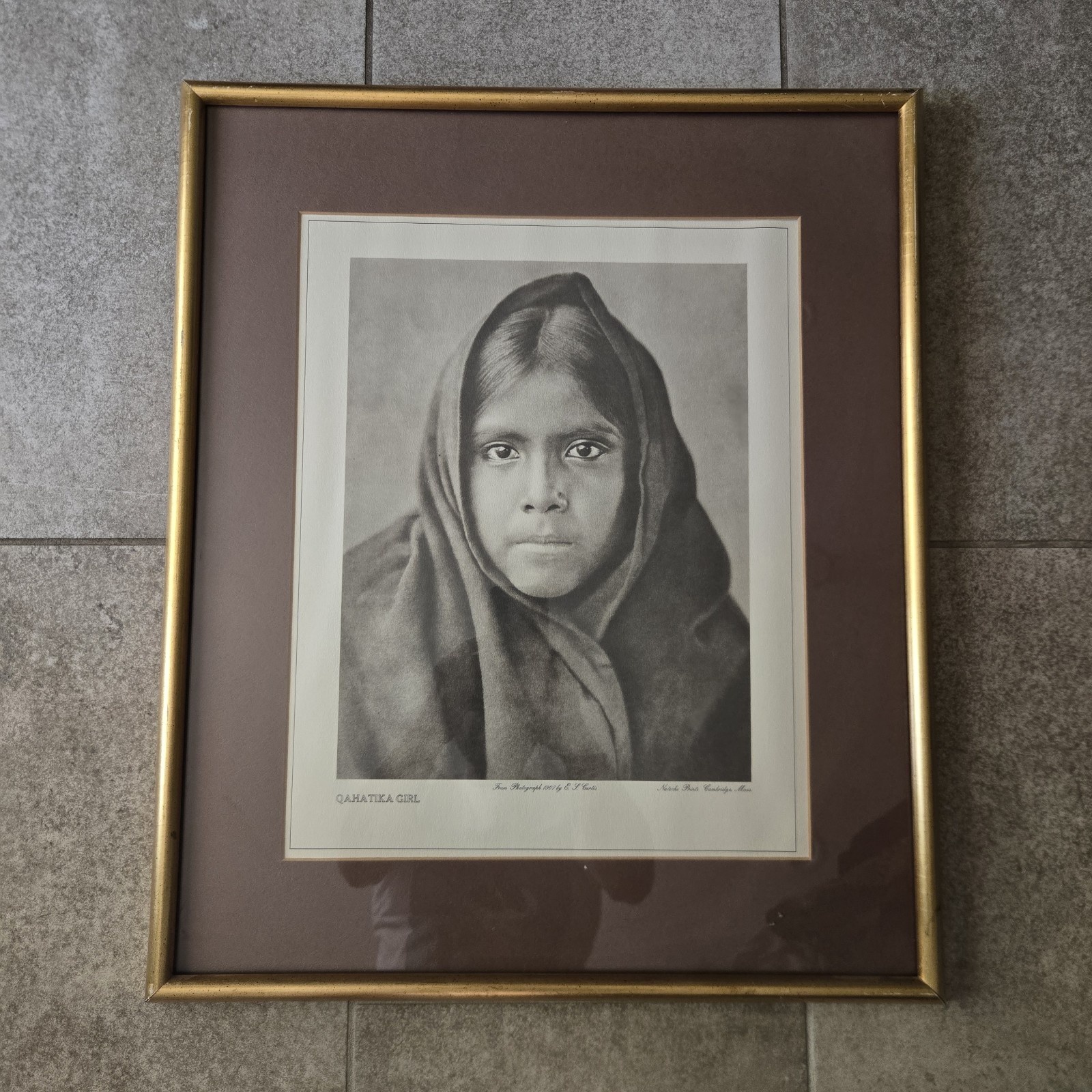 Edward Curtis “Qahatika Girl” Photogravure, Framed – Nateche Prints Cambridge