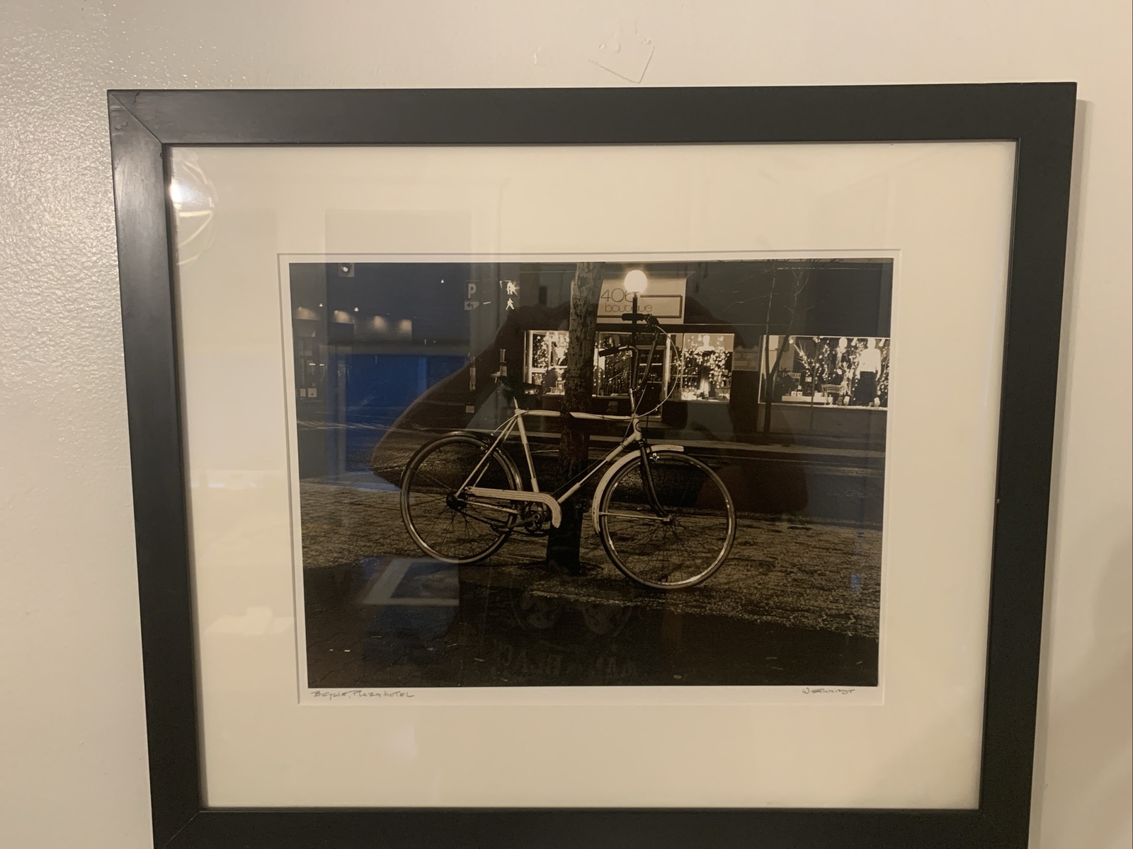 Bicycle Art The Plaza Hotel NY Photograph W Schmidt Framed & signed At 24.5”