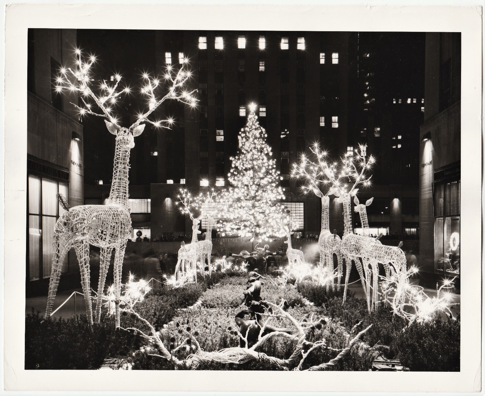 SUPER Orig Photo Rockefeller Center New York NY Christmas 1950 Edward Ratcliffe