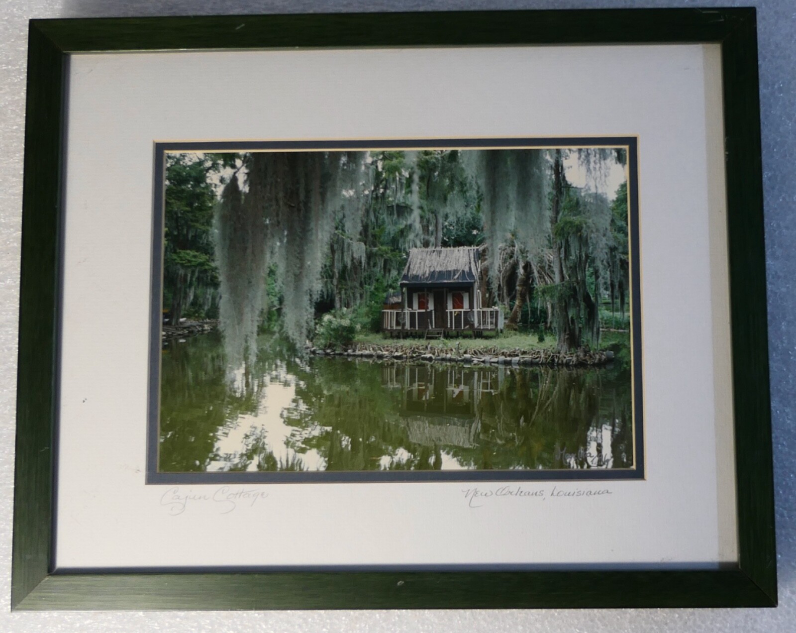 NEW ORLEANS PHOTOGRAPH SIGNED MARITA CAJUN COTTAGE SWAMP MOSS