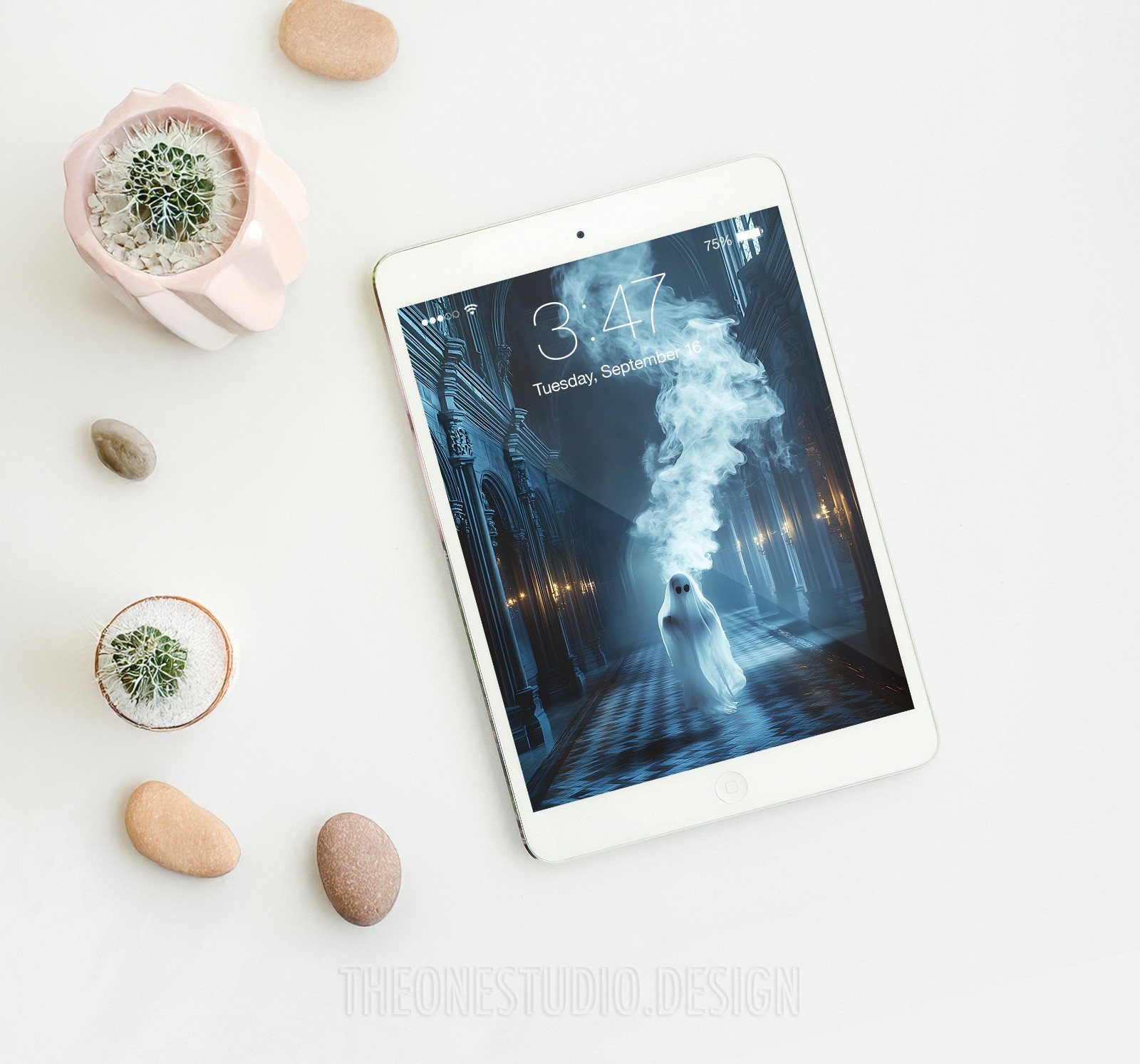 Instant Download Ghost Picture Tablet Wallpaper AI Art Background Image