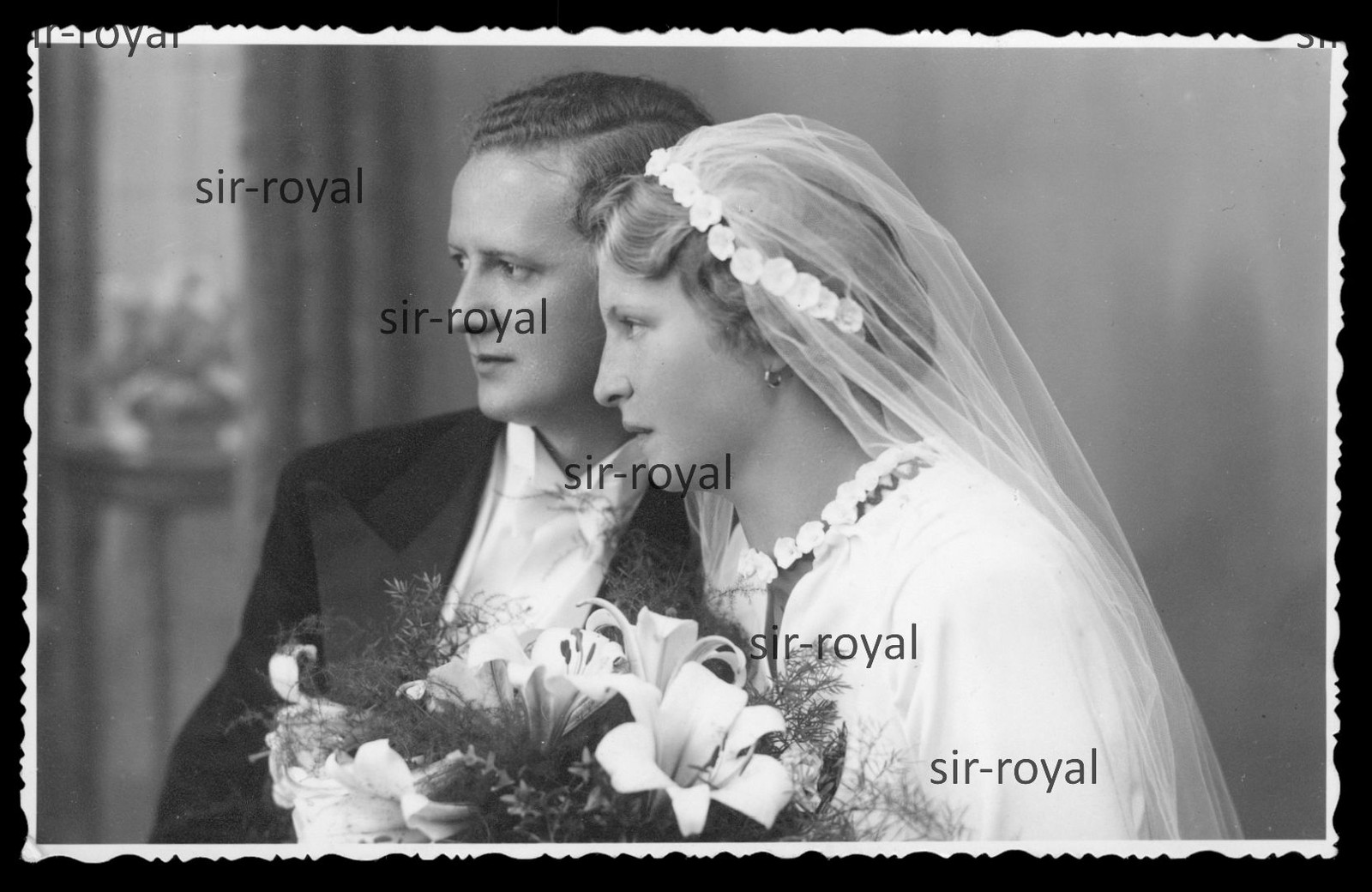 Haida Sudetenland around 1940 – wedding photo – Novy Bor Czech Republic – photo postcard 14x9cm
