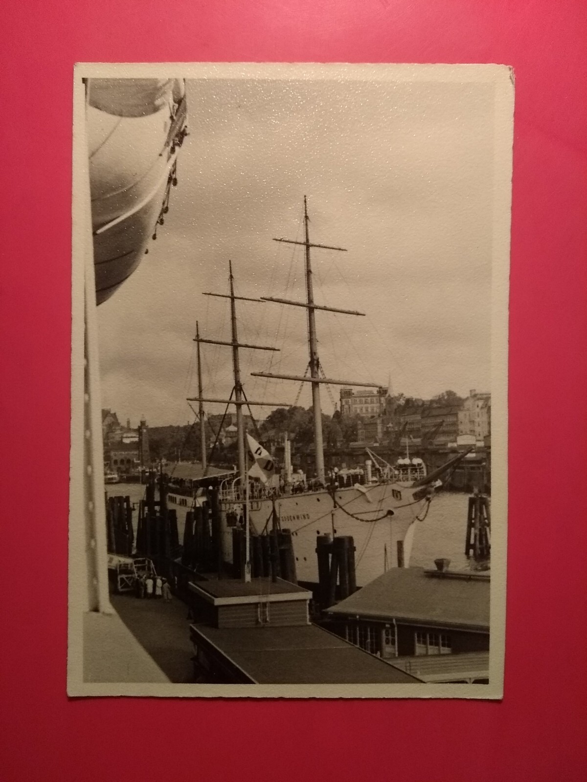 Altes Foto antik Schiff Segelboot Hamburg Hafen boat nice ship old Photo